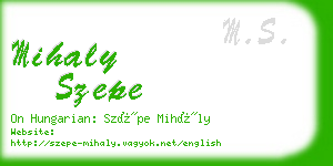 mihaly szepe business card